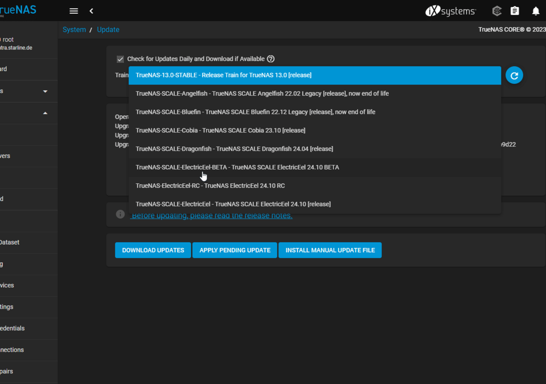 TrueNAS Screen Update Scale TrueNAS Screen Update Scale